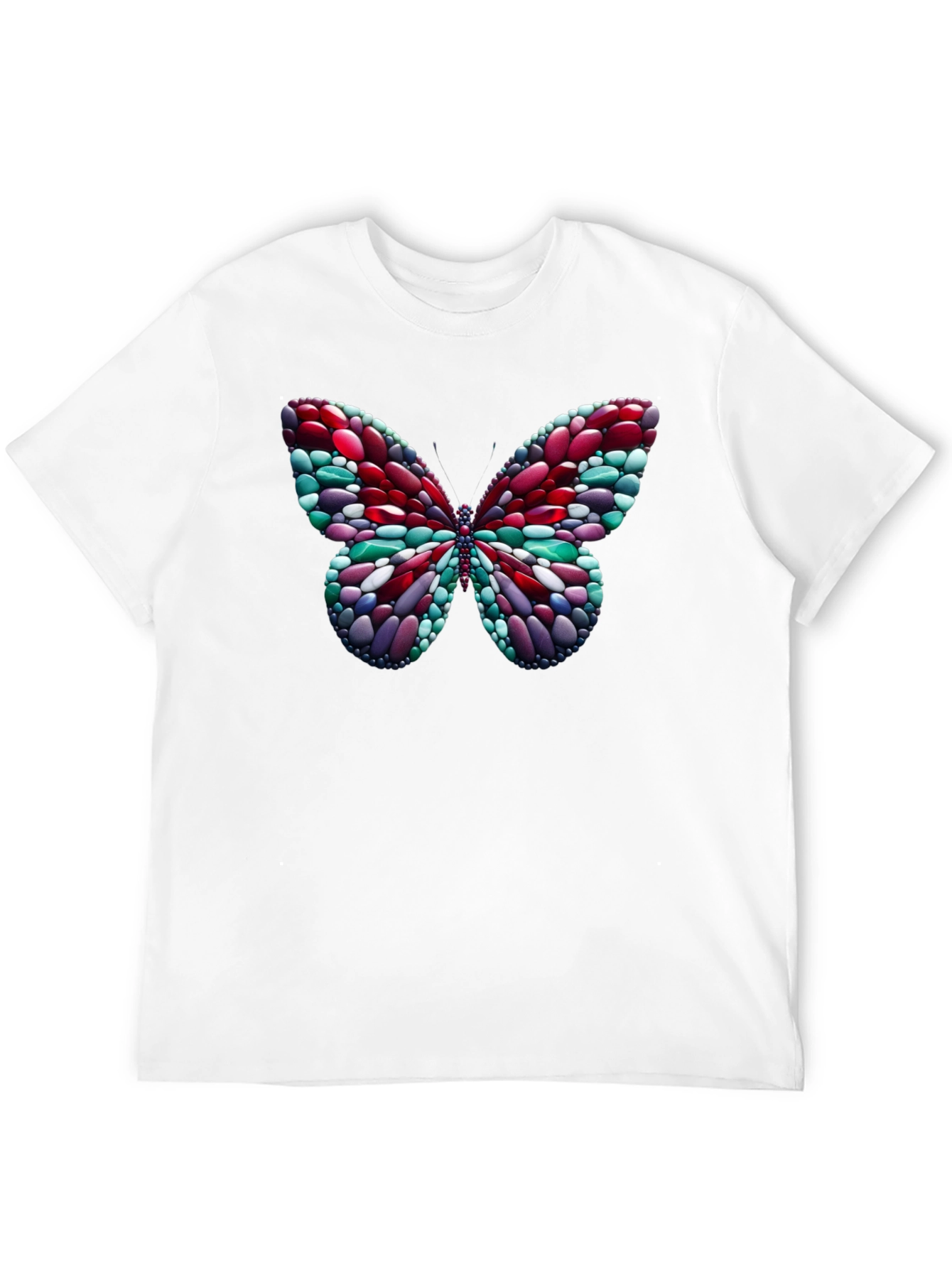 Camiseta Negra con Mariposa de Diseño Abstracto
