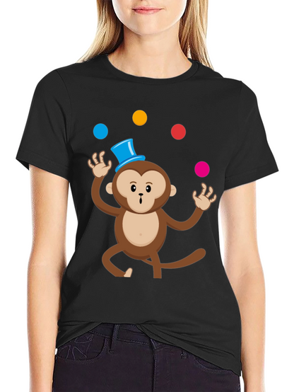 Camiseta Negra con Mono Malabarista