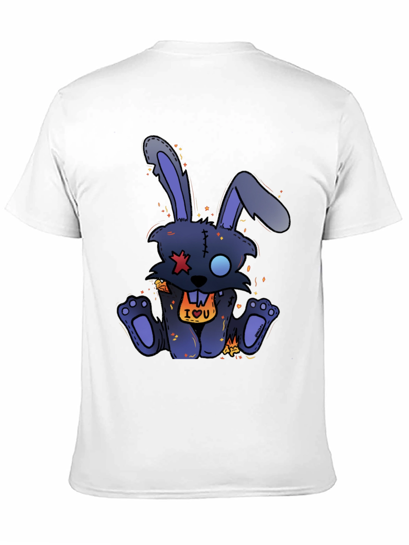 Camiseta Negra Conejo Punk IOU