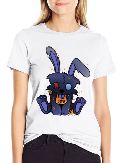 Camiseta Negra Conejo Punk IOU