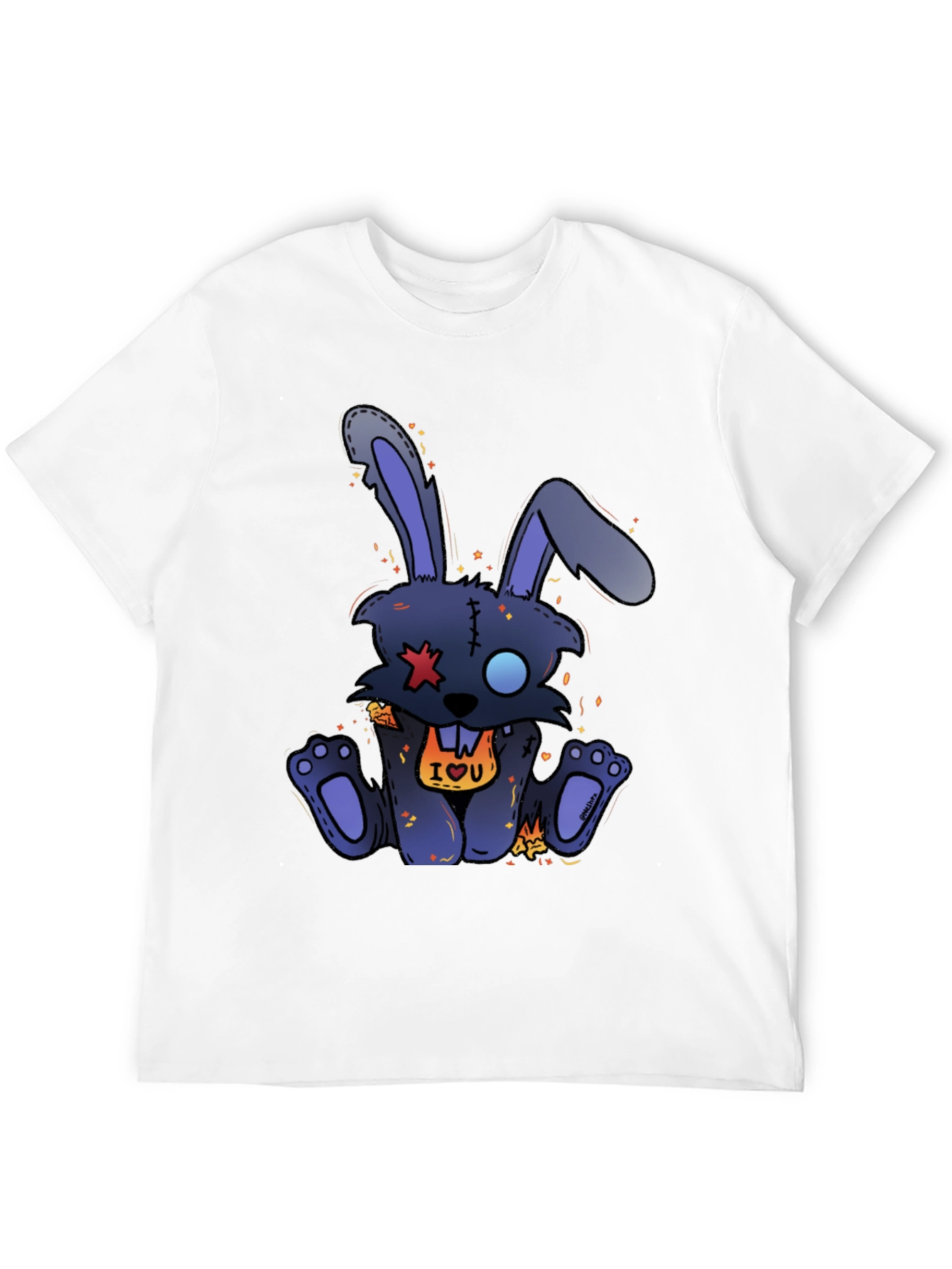 Camiseta Negra Conejo Punk IOU