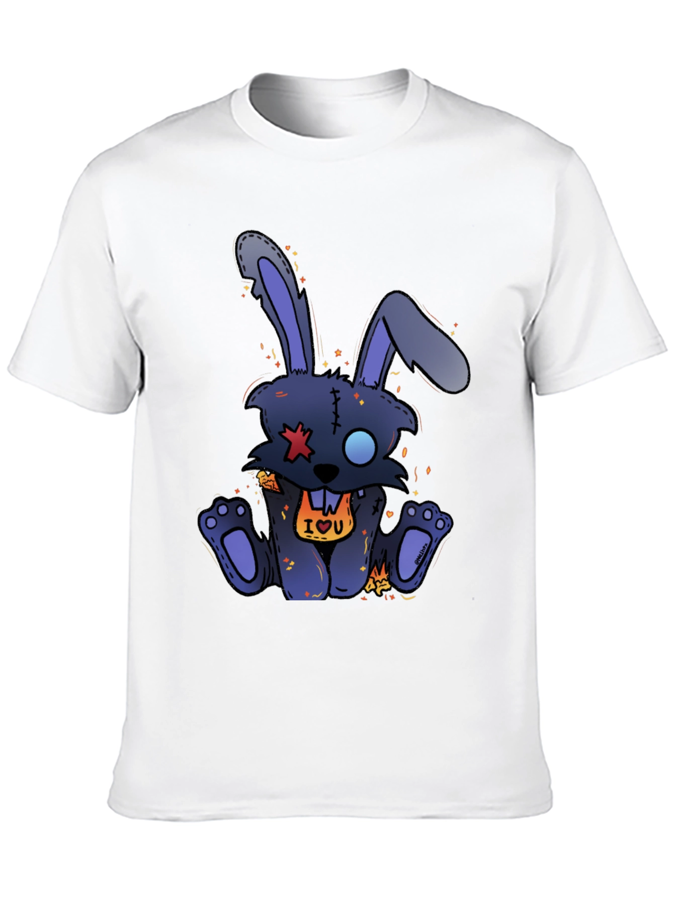 Camiseta Negra Conejo Punk IOU