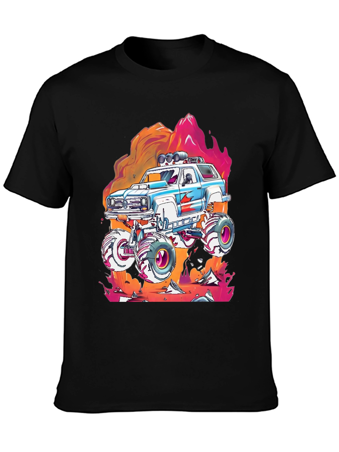 Camiseta Negra con Diseño de Camioneta Monstruo