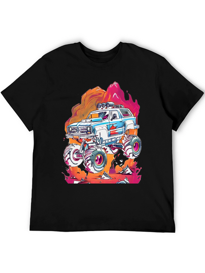 Camiseta Negra con Diseño de Camioneta Monstruo