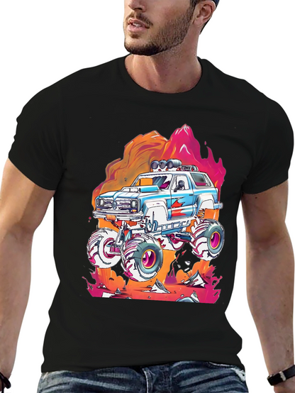 Camiseta Negra con Diseño de Camioneta Monstruo
