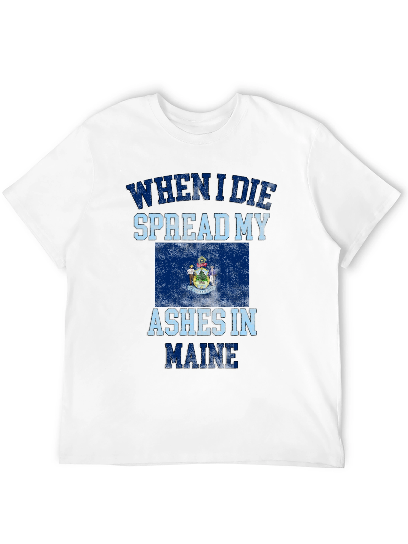 Camiseta Negra Cenizas en Maine para Hombre