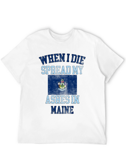 Camiseta Negra Cenizas en Maine para Hombre