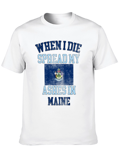 Camiseta Negra Cenizas en Maine para Hombre