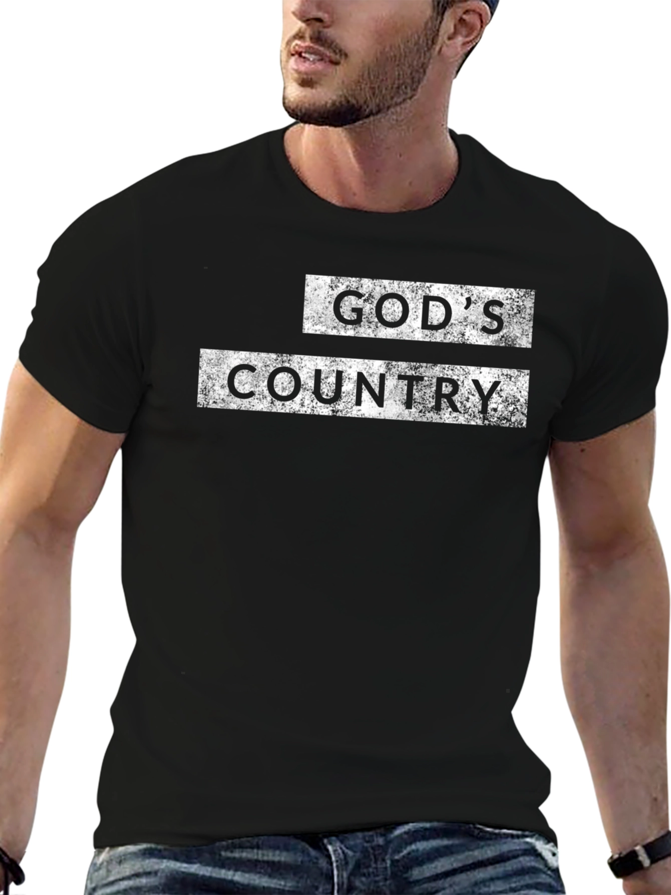 Camiseta Negra Gods Country para Hombre