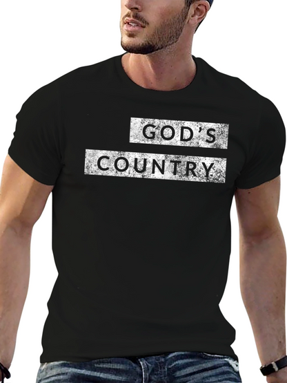 Camiseta Negra Gods Country para Hombre