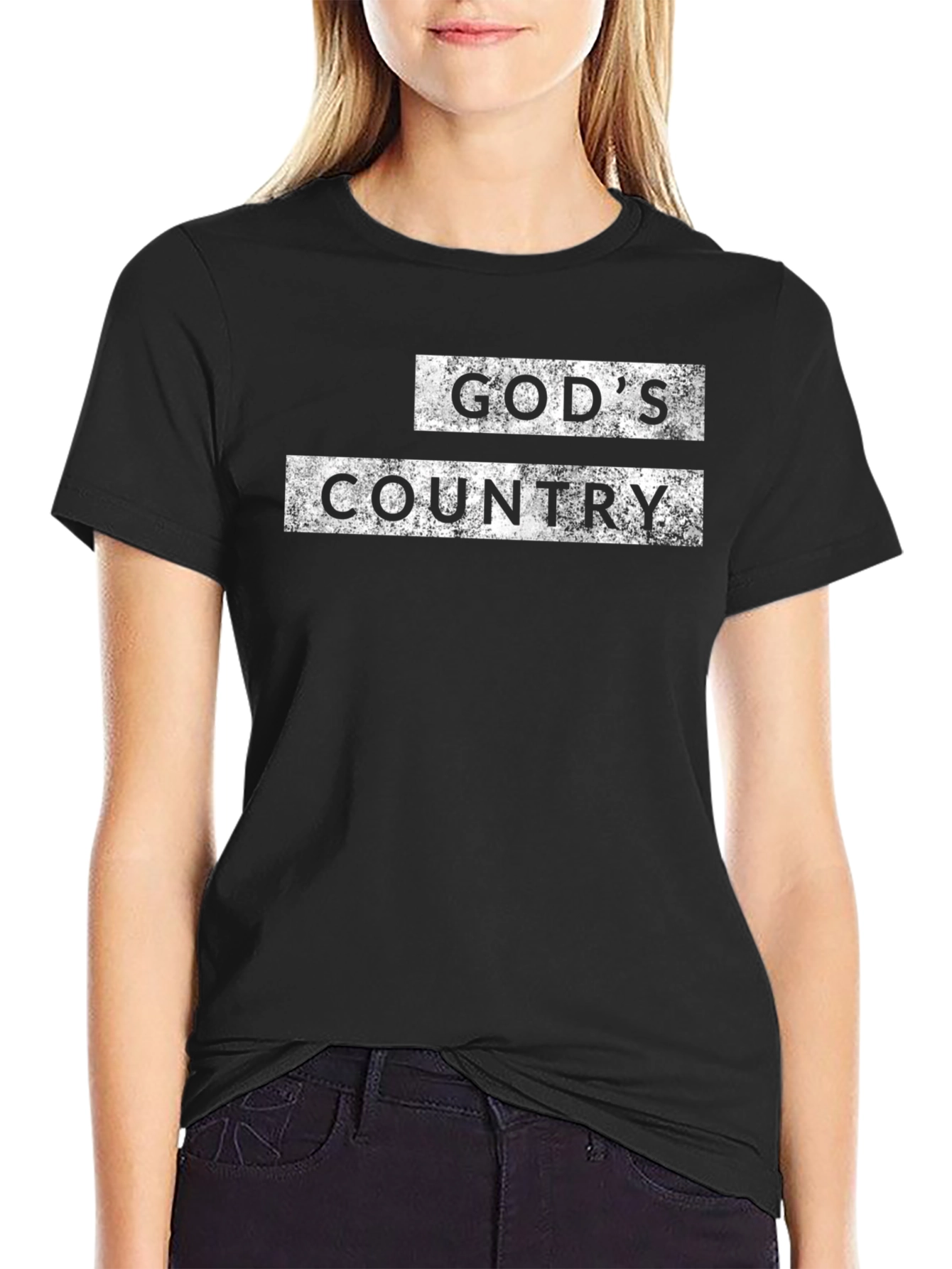 Camiseta Negra Gods Country para Hombre
