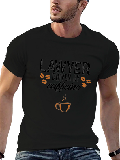 Camiseta Negra Lawyer Driven by Caffeine