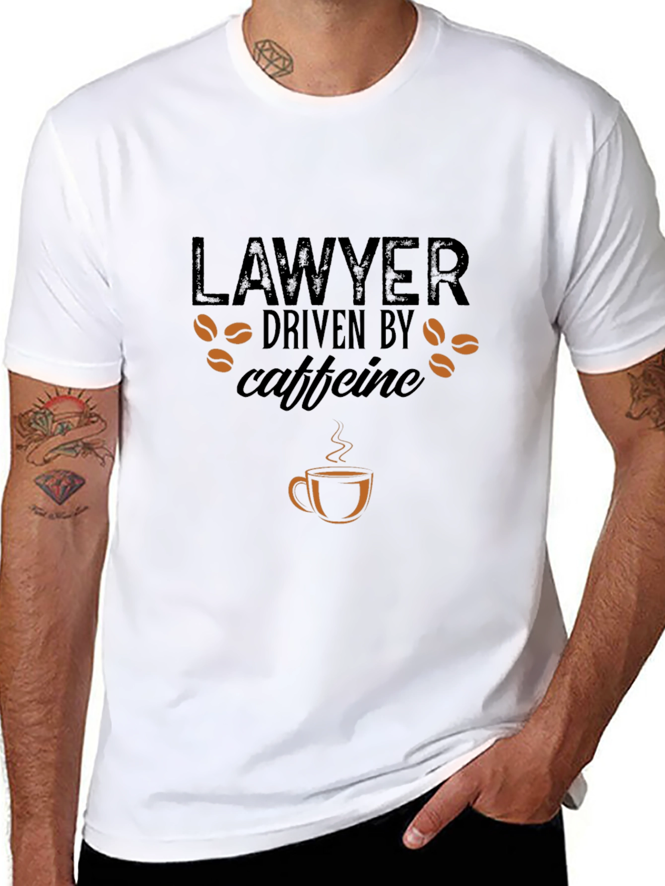 Camiseta Negra Lawyer Driven by Caffeine