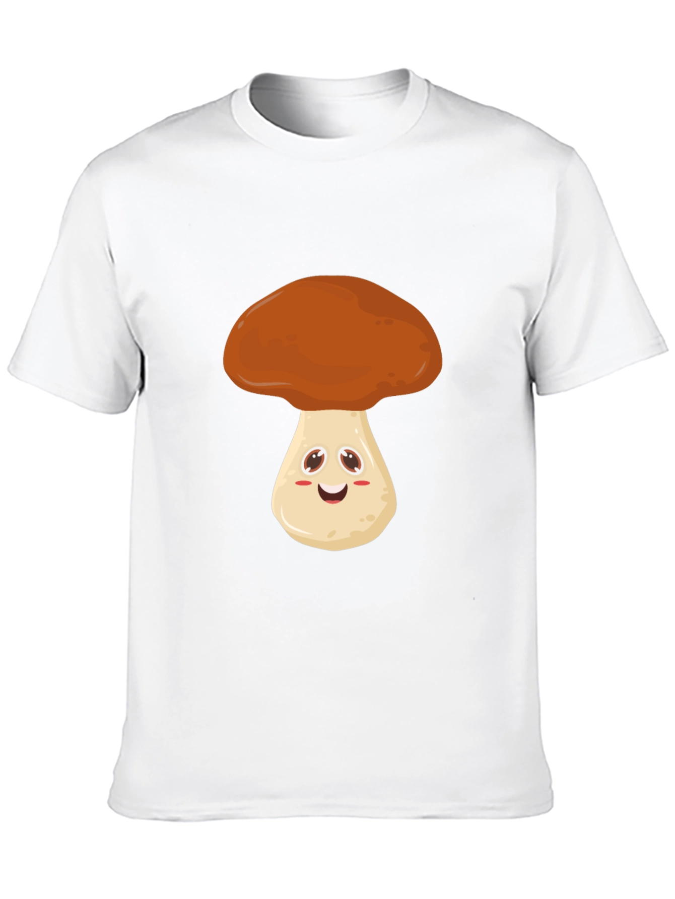 Camiseta Negra con Diseño de Hongo Feliz