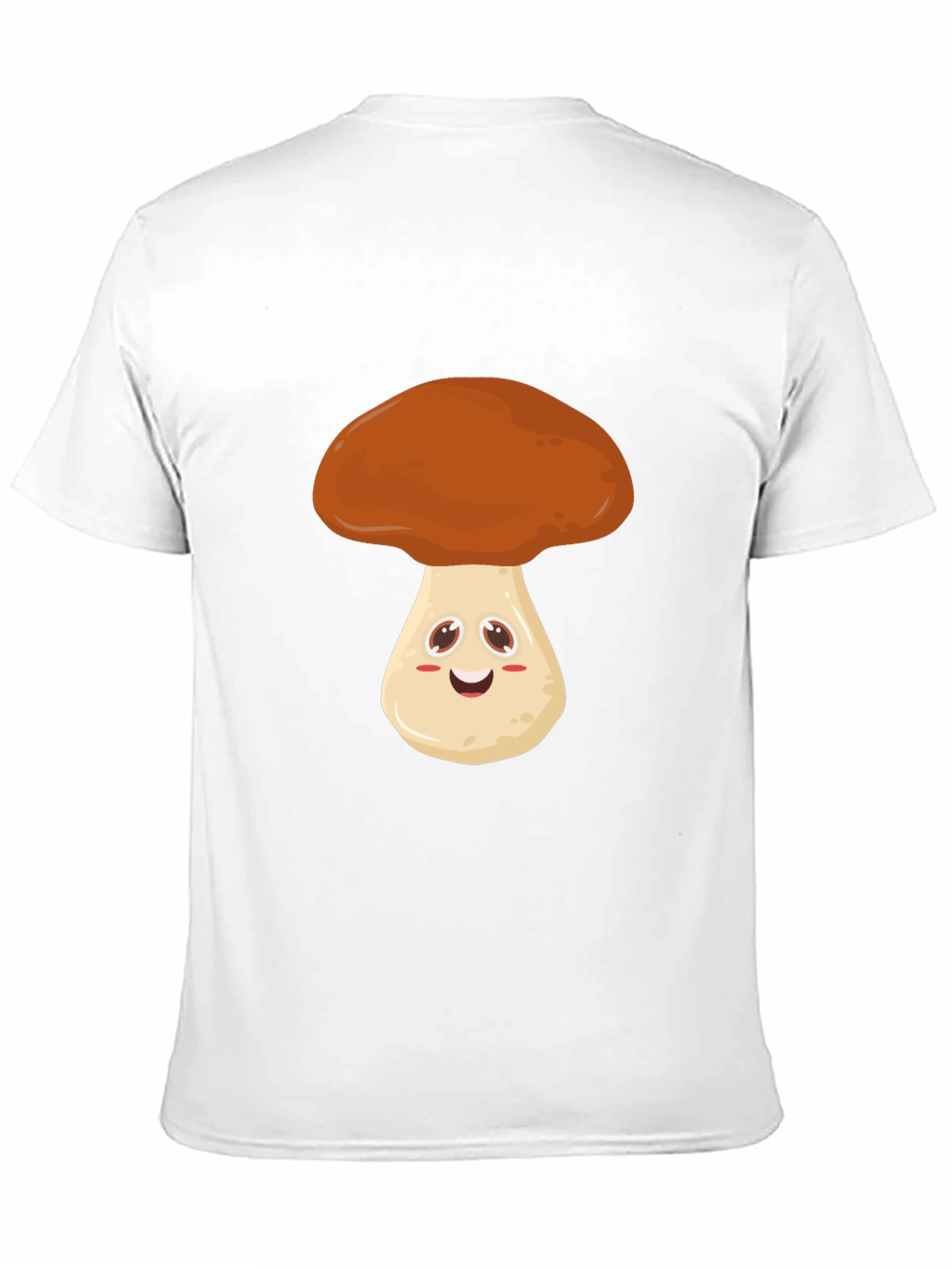 Camiseta Negra con Diseño de Hongo Feliz