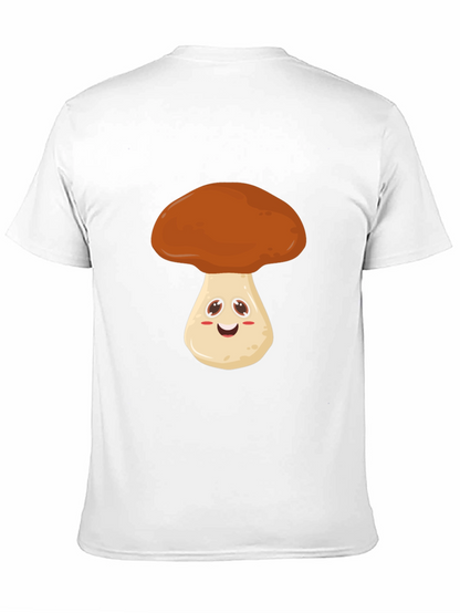 Camiseta Negra con Diseño de Hongo Feliz