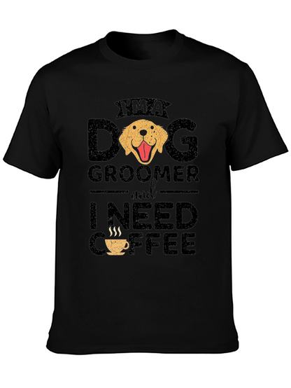 Camiseta Dog Groomer Necesito Café - Diseño Divertido