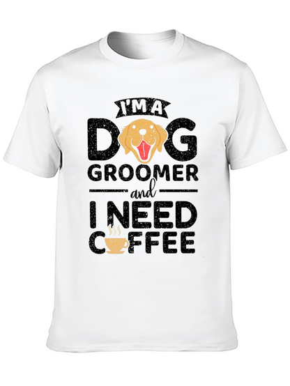 Camiseta Dog Groomer Necesito Café - Diseño Divertido