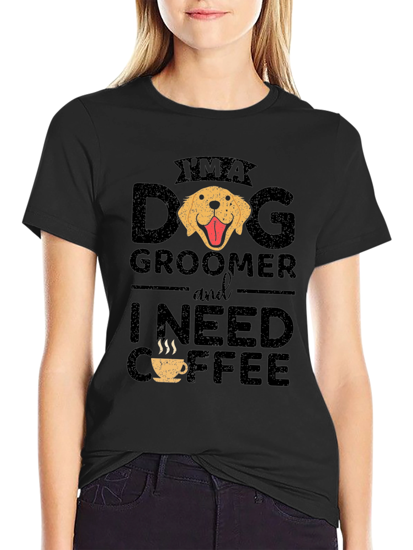 Camiseta Dog Groomer Necesito Café - Diseño Divertido