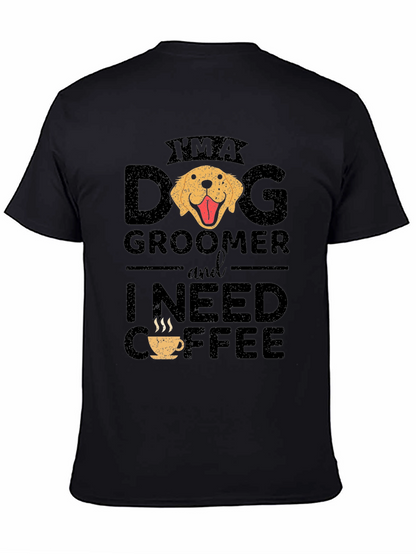 Camiseta Dog Groomer Necesito Café - Diseño Divertido