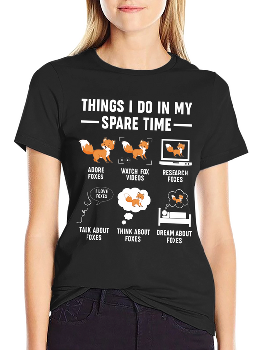 Camiseta Negra Amante de los Zorros - Tiempo Libre