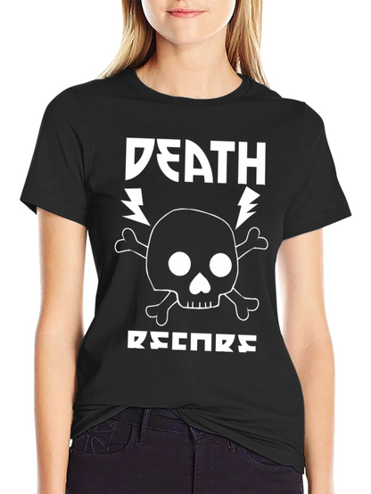 Camiseta Negra Death Records Estilo Rock