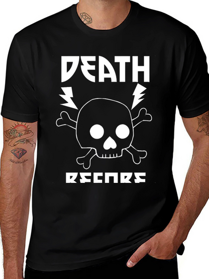 Camiseta Negra Death Records Estilo Rock