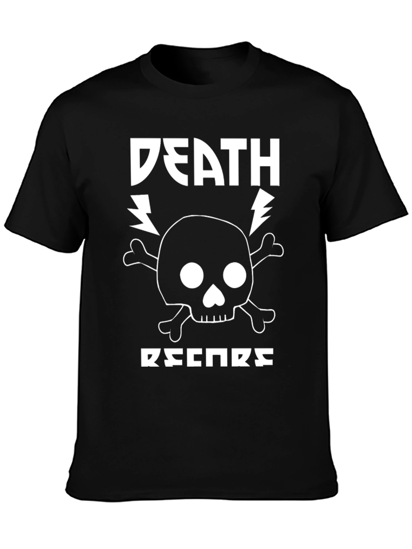 Camiseta Negra Death Records Estilo Rock