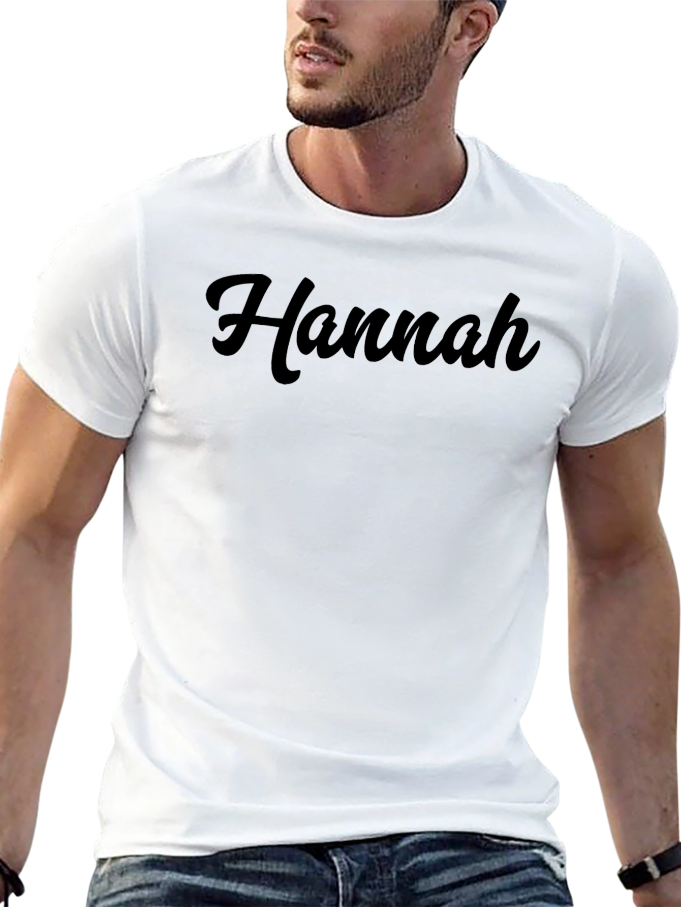 Camiseta Negra Personalizada con Nombre Hannah