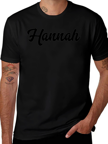 Camiseta Negra Personalizada con Nombre Hannah