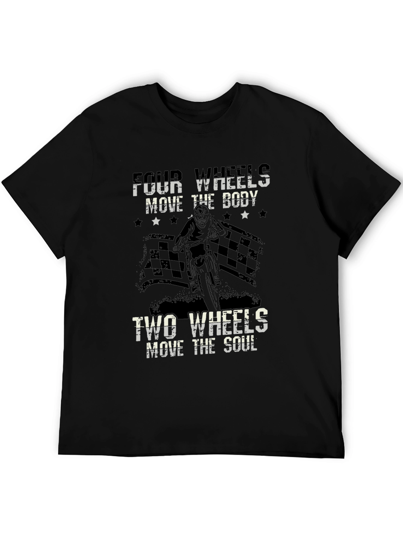 Camiseta Negra Motociclismo Dos Ruedas El Alma