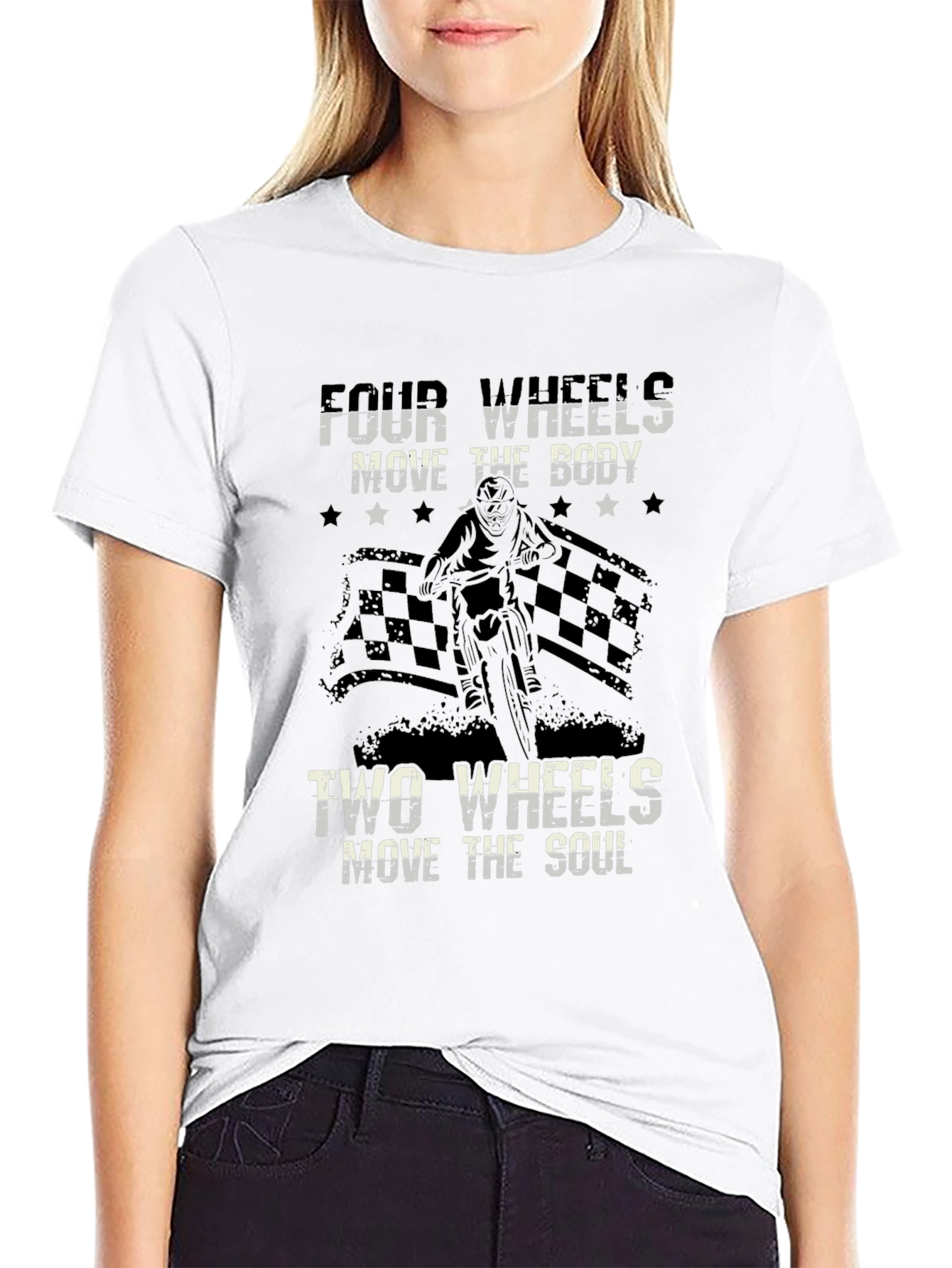 Camiseta Negra Motociclismo Dos Ruedas El Alma