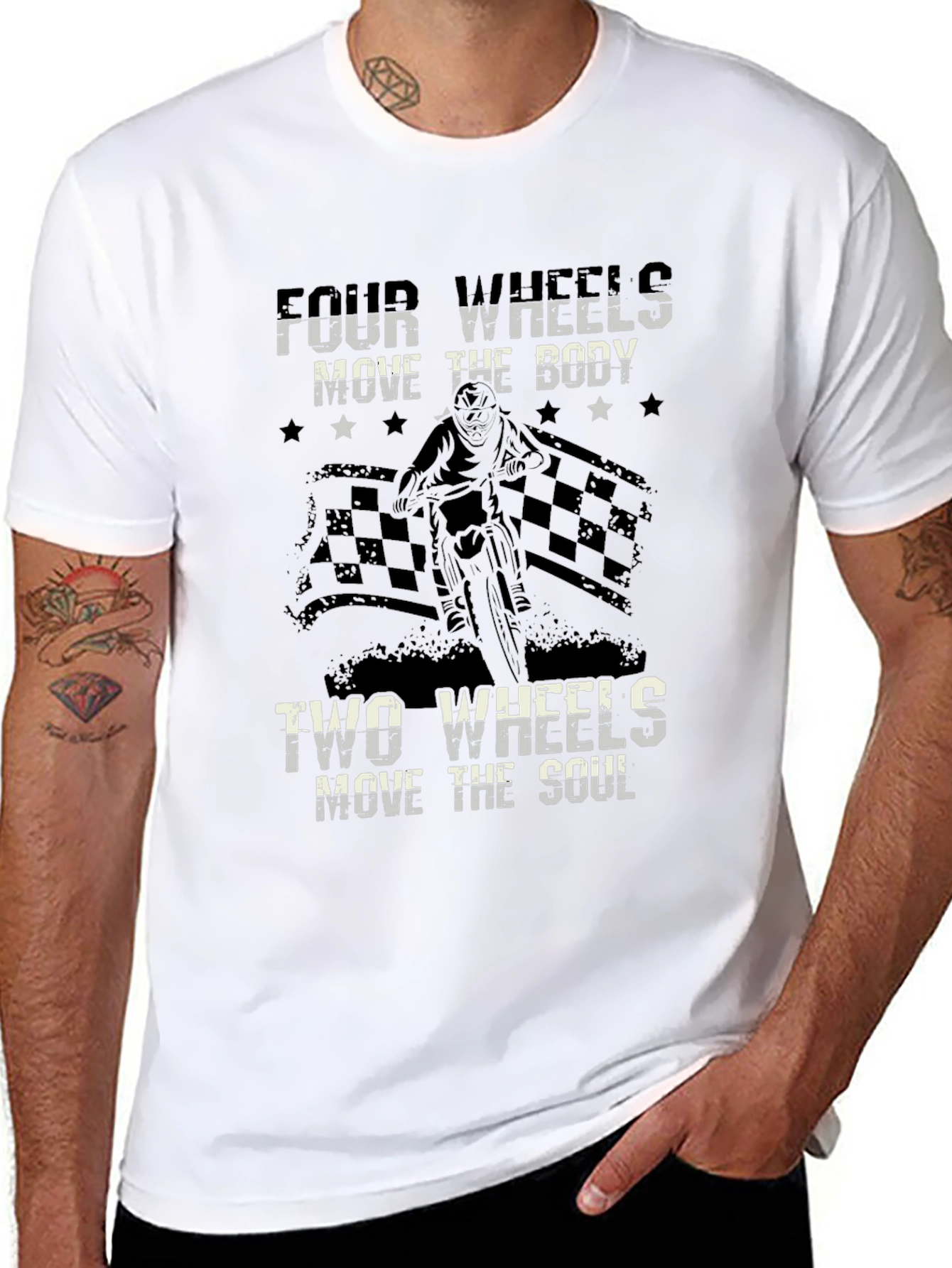 Camiseta Negra Motociclismo Dos Ruedas El Alma