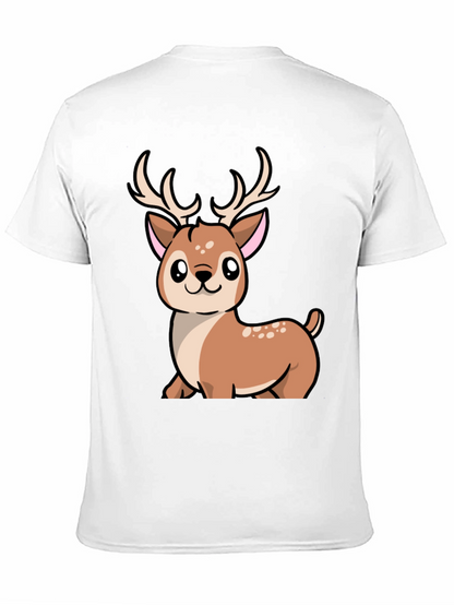 Camiseta Negra con Diseño de Ciervo Kawaii
