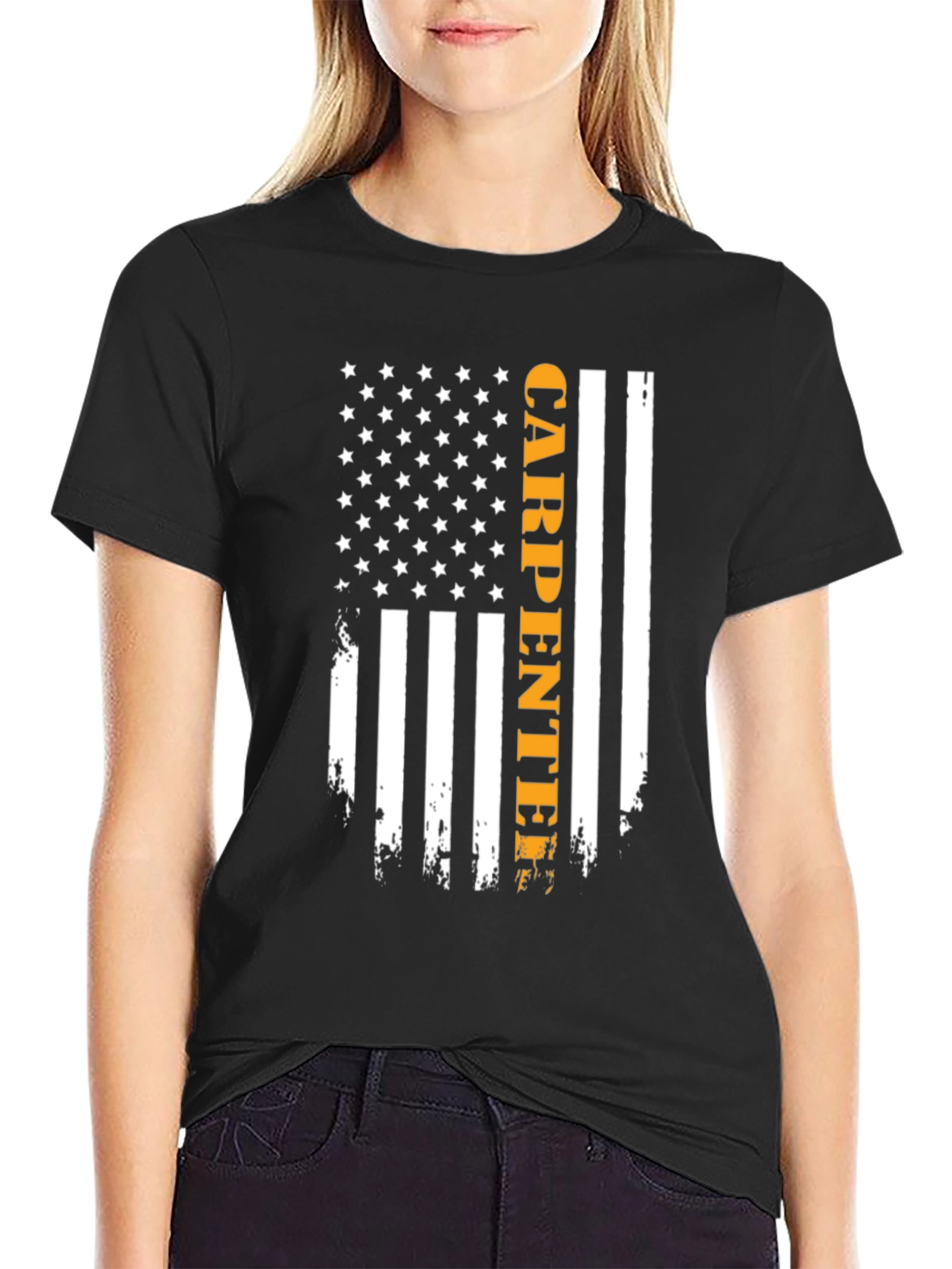 Camiseta Carpintero Bandera Americana