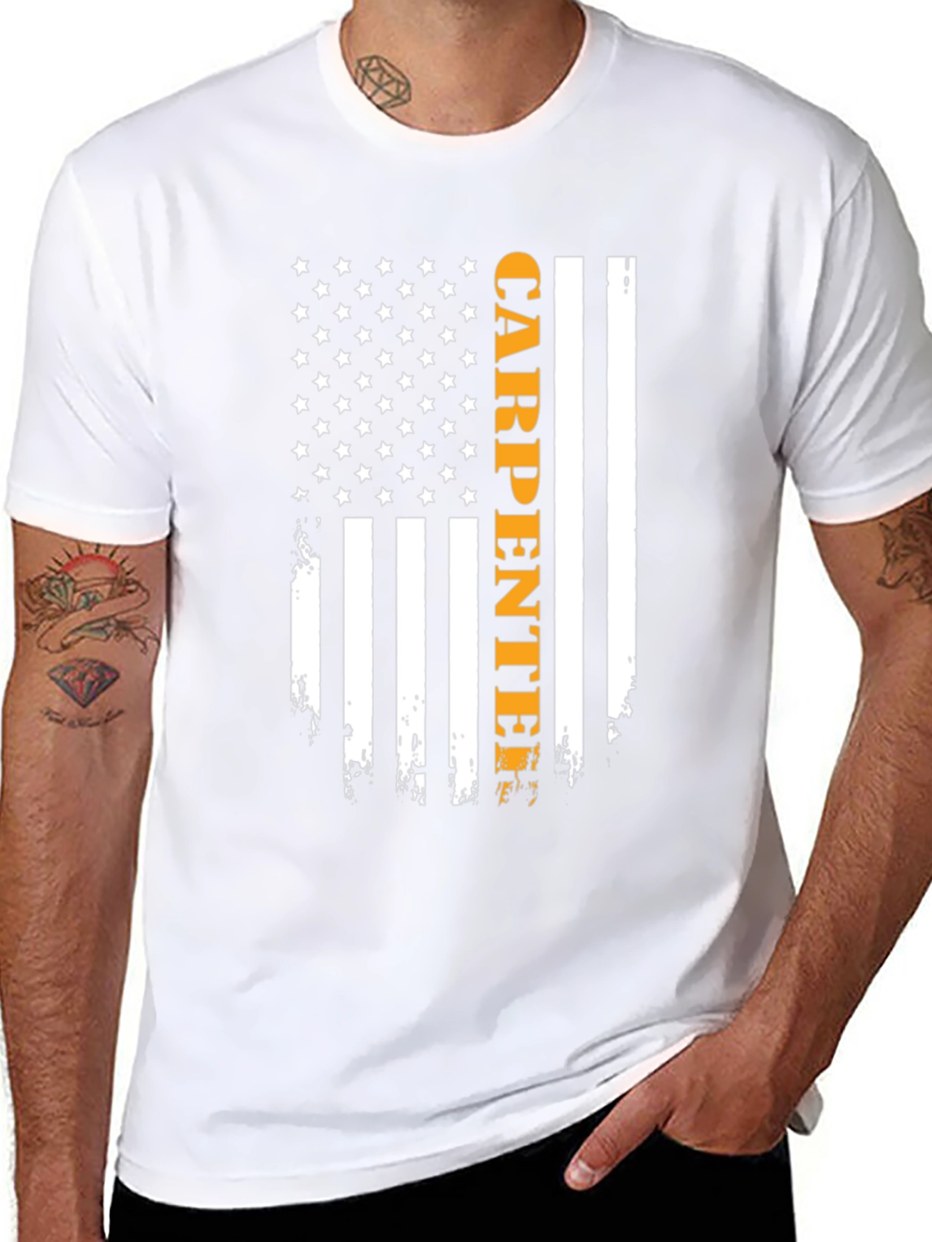 Camiseta Carpintero Bandera Americana