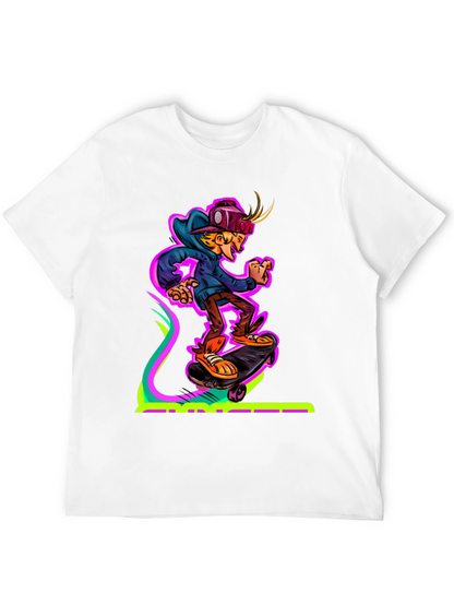 Camiseta Negra con Diseño de Skater Virtual