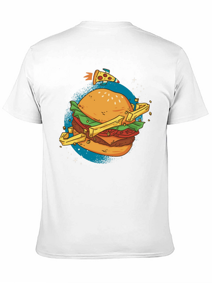 Camiseta Negra Estampada Hamburguesa Espacial