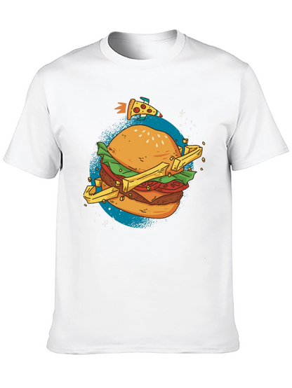 Camiseta Negra Estampada Hamburguesa Espacial