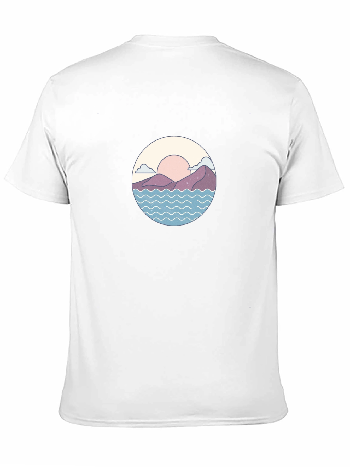 Camiseta Negra con Diseño de Paisaje Circular