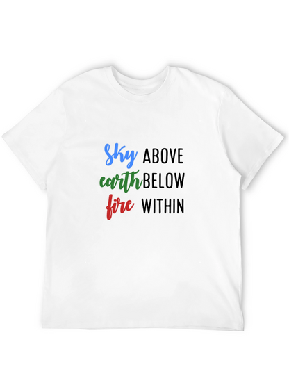 Camiseta Negra Sky Above Earth Below Fire Within