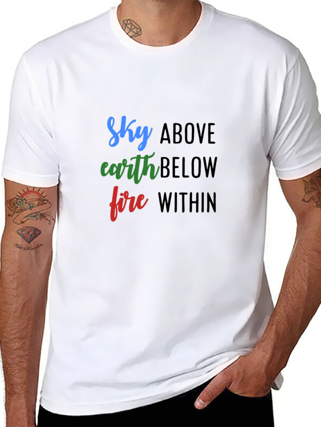 Camiseta Negra Sky Above Earth Below Fire Within