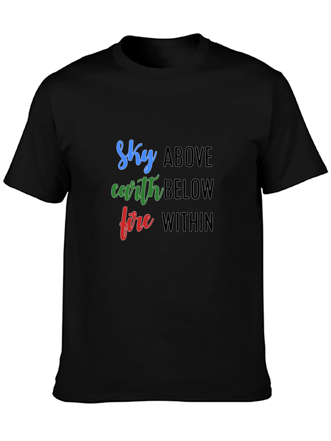 Camiseta Negra Sky Above Earth Below Fire Within