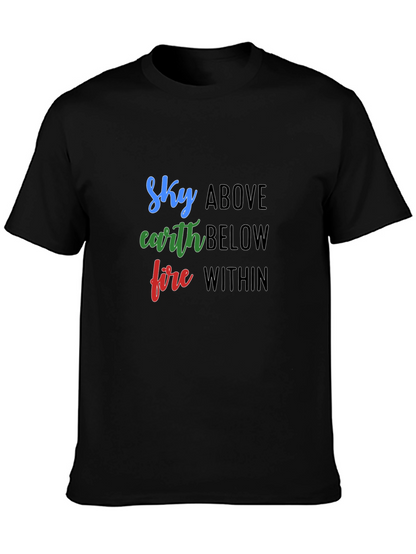 Camiseta Negra Sky Above Earth Below Fire Within