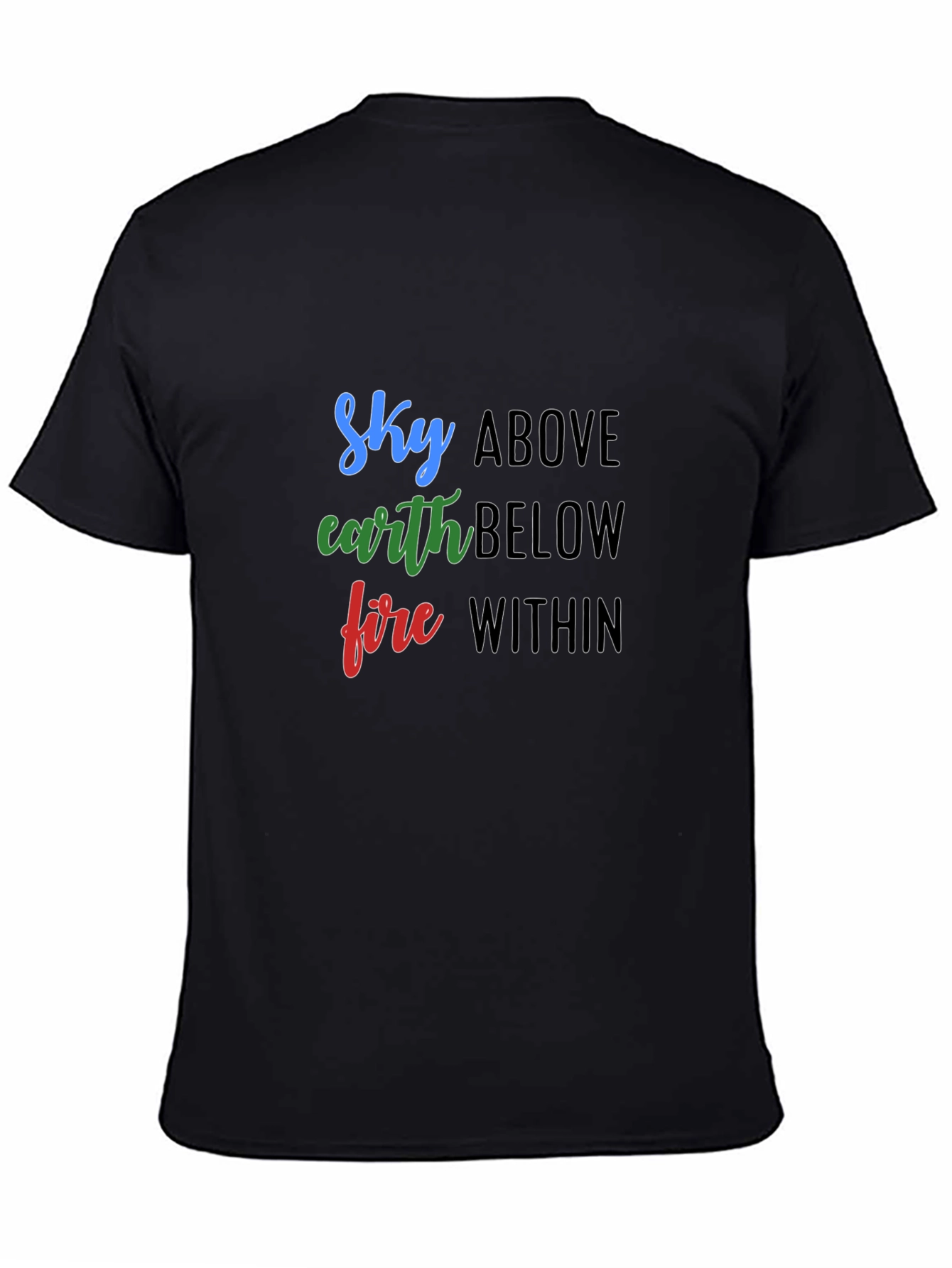 Camiseta Negra Sky Above Earth Below Fire Within