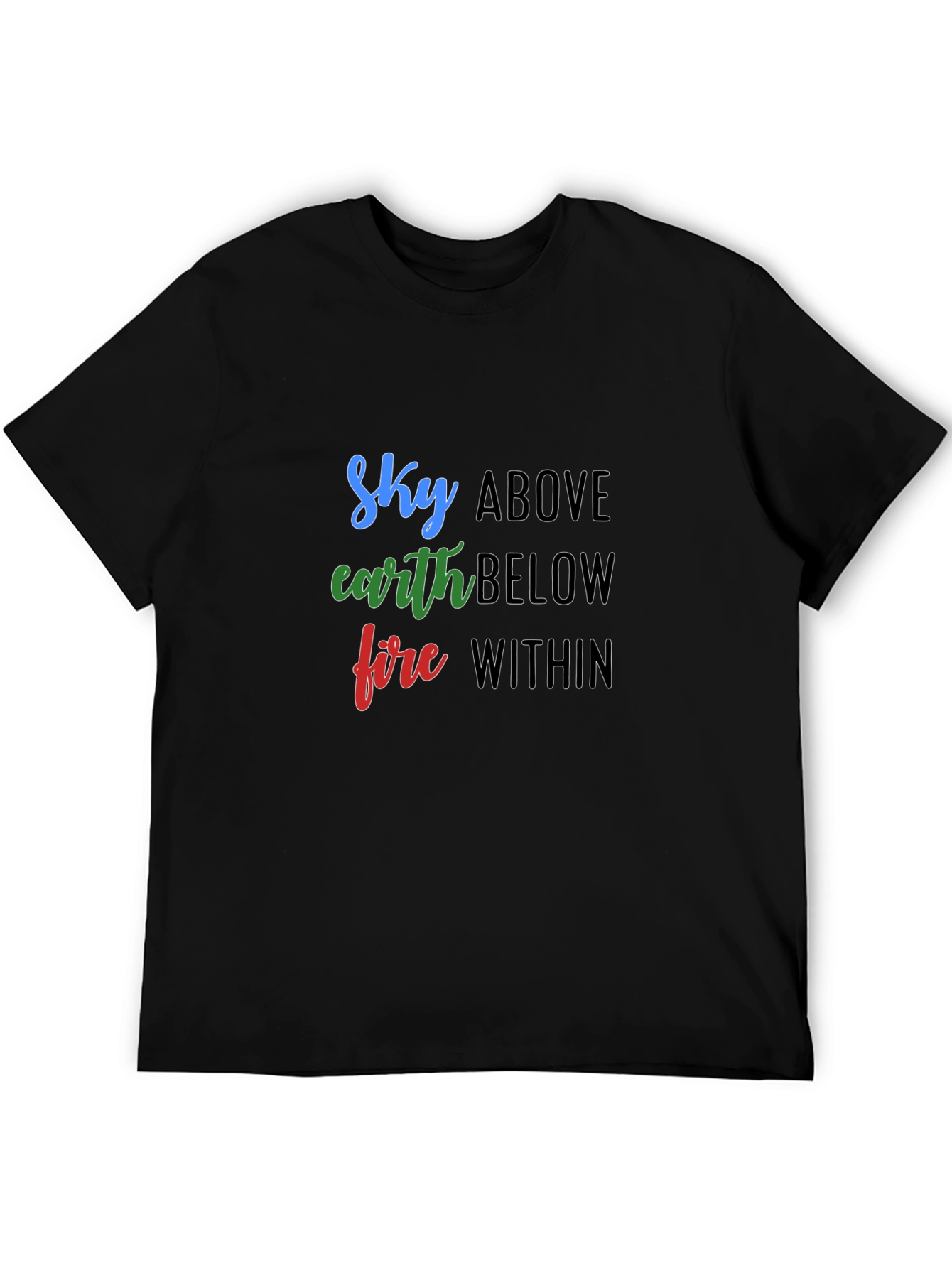 Camiseta Negra Sky Above Earth Below Fire Within