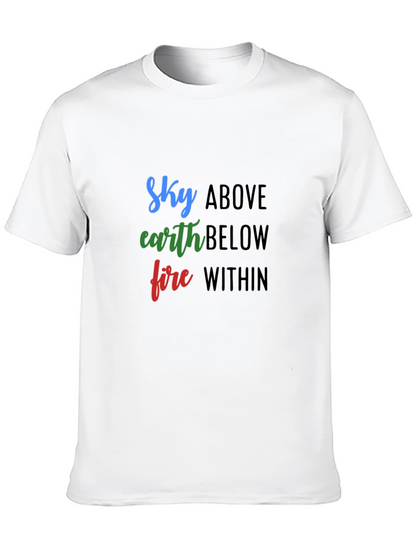 Camiseta Negra Sky Above Earth Below Fire Within