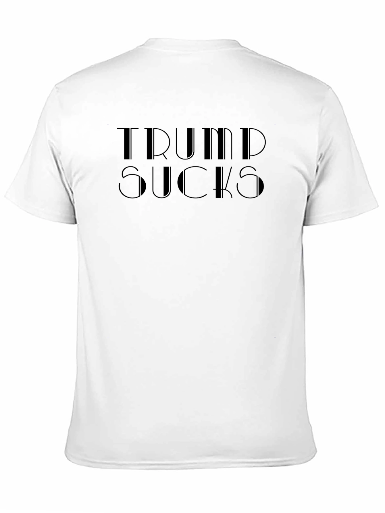 Camiseta Negra con Texto Político Trump Sucks