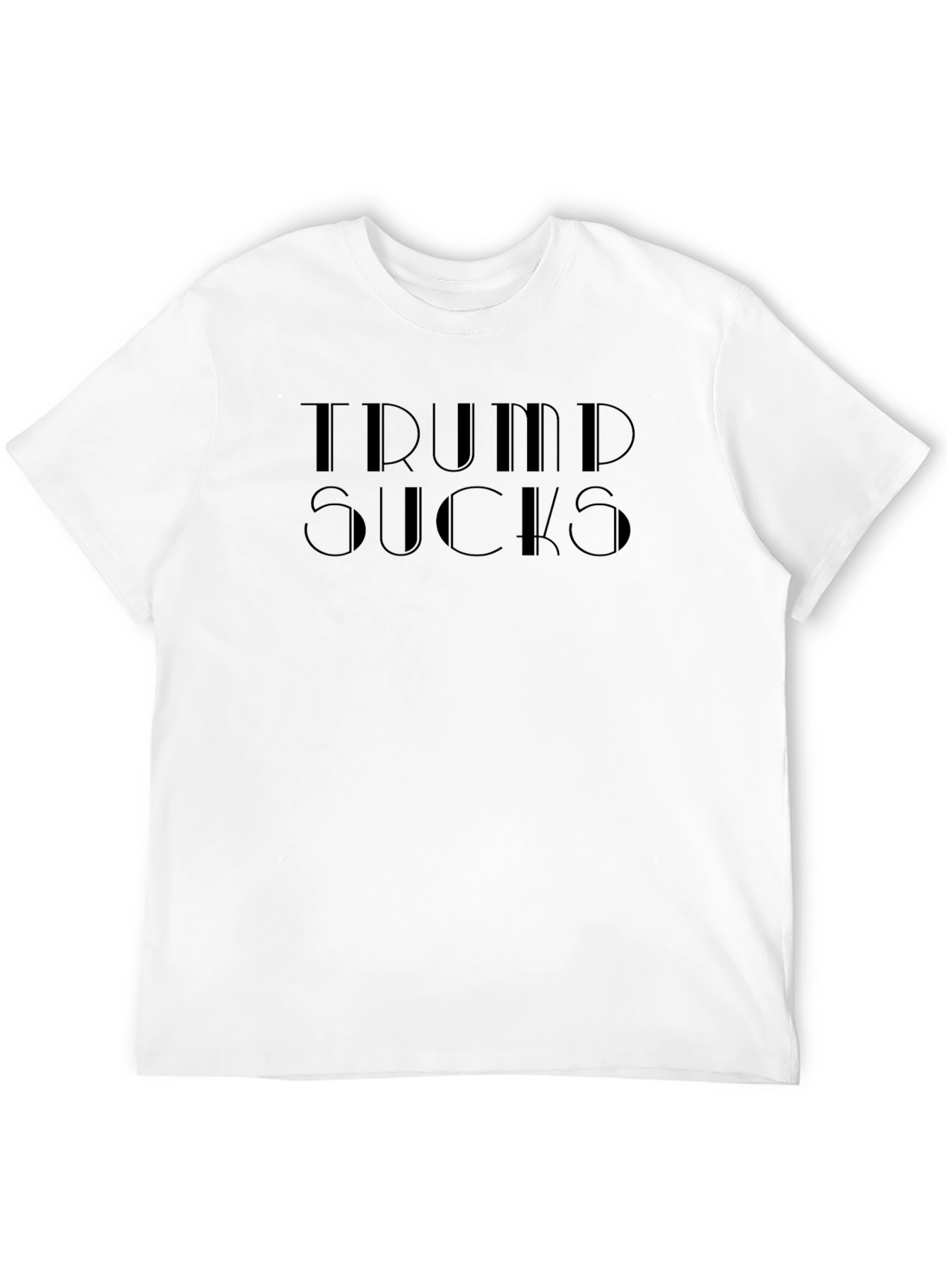 Camiseta Negra con Texto Político Trump Sucks