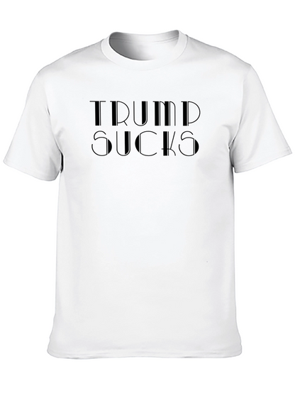 Camiseta Negra con Texto Político Trump Sucks